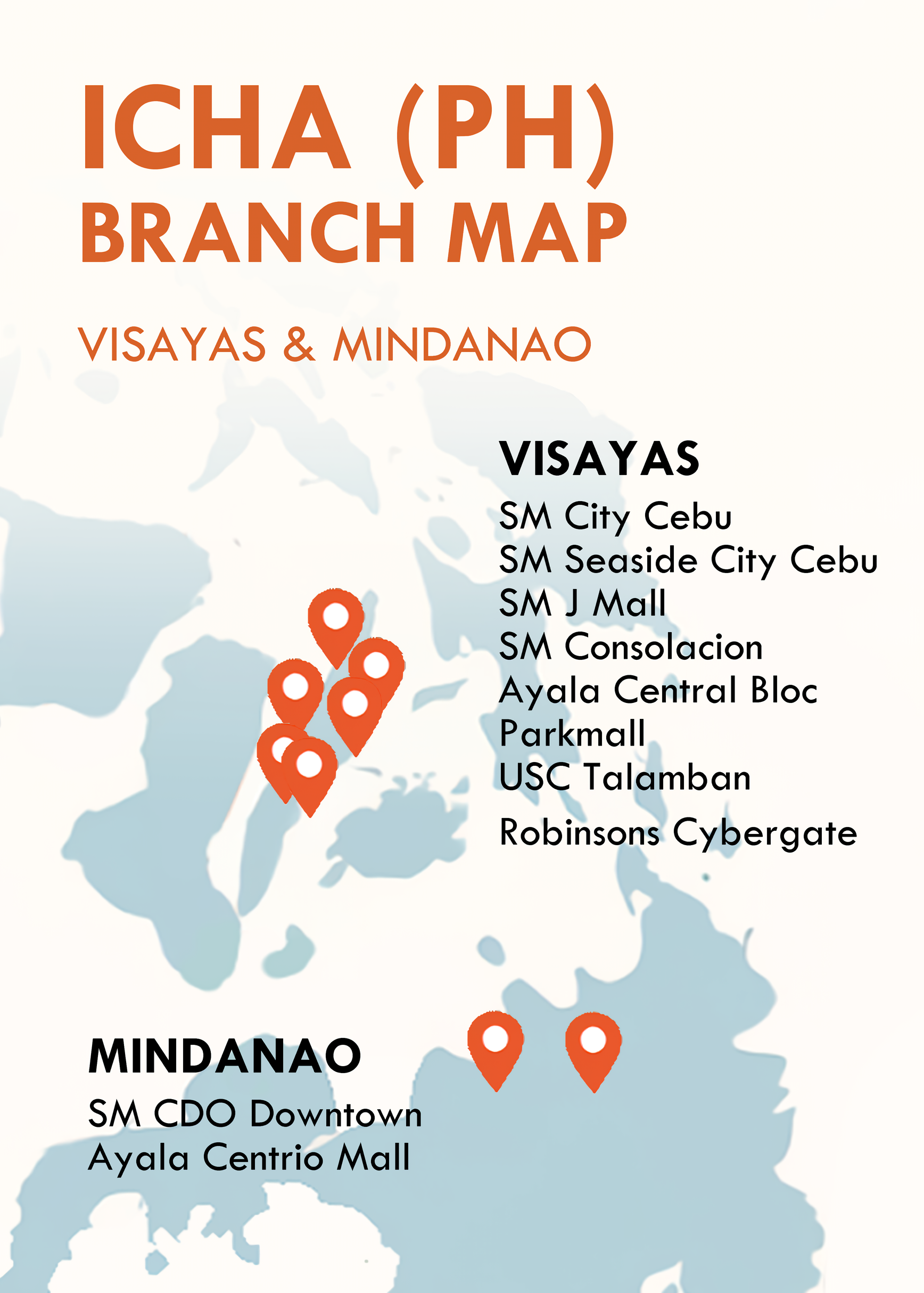 ICHA Branch Map - Visayas & Mindanao
